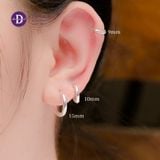  Hoa Tai Khoen Bạc 925- Hoa Tai Khoen Tròn Trơn Bản Dày Đơn Giản - Thick Basic Hoop Earrings 