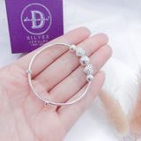  Kiềng Baby Trái Tim & Bi Bạc- Kiềng Bạc 999 - Red Hearts & Silver Beads- K037 