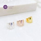  Hoa Tai Earcuff Bạc 925 - Bông Tai Kẹp Vành Bản Trơn Unisex Bạc 925 Xi Vàng/ Vàng Hồng Shield 2050EC 