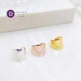  Hoa Tai Earcuff Bạc 925 - Bông Tai Kẹp Vành Bản Trơn Unisex Bạc 925 Xi Vàng/ Vàng Hồng Shield 2050EC 