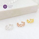  Hoa Tai Bạc 925 Xi Vàng/ Vàng Hồng Kẹp Vành Tai Earcuff Kiểu Unisex Mặt Cười Smiley Face 2761EC 