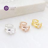  Bông Tai Kẹp Vành Bạc 925 Xi Vàng/ Vàng Hồng Earcuff Vintage Double Line Eye Stone 2754EC 