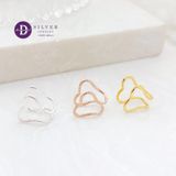  Earcuff Double Heart Line Earcuff - Hoa Tai Kẹp Vành Xi Vàng/ Vàng Hồng Line Trái Tim - 1882EC 