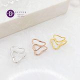  Earcuff Double Heart Line Earcuff - Hoa Tai Kẹp Vành Xi Vàng/ Vàng Hồng Line Trái Tim - 1882EC 