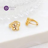  Hoops Simple Lovely Flower - Gold Plated Earrings - Hoa Tai Khoen Bạc 925 Xi Vàng Bông Hoa Nhỏ 2728BTK Ddreamer 