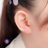  Square Falling Twist Bar Silver 925 Earrings  - Gold/ Rose Gold Plated Earrings - Bông Tai Bạc 925 Xi Vàng/Vàng Hồng Xỏ Xoắn 1934BTT 