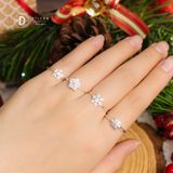  Snowflake Christmas Silver Ring - Nhẫn Nữ Bạc 925 Hình Hoa Tuyết Kiểu Freesize - Quà Tặng Giáng Sinh 049VTT 