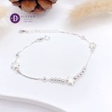  Snowflake Silver Bracelet - Vòng Tay Bạc 925 Hoa Tuyết (Dây Mì & Bi Bạc) - Quà Tặng Giáng Sinh 415VTT 