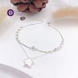  Star Love Silver Bracelet - Vòng Tay Bạc 925 Ngôi Sao & Bi Móc Máy Kiểu 2 Dây- Quà Tặng Giáng Sinh 110VTT 