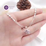  Star Love Silver Bracelet - Vòng Tay Bạc 925 Ngôi Sao & Bi Móc Máy Kiểu 2 Dây- Quà Tặng Giáng Sinh 110VTT 