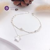  Star Love Silver Bracelet - Vòng Tay Bạc 925 Ngôi Sao & Bi Móc Máy Kiểu 2 Dây- Quà Tặng Giáng Sinh 110VTT 