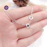  Flower Tube & LOVE Silver Bracelet - Lắc Tay Bạc 925 Khoen Chữ LOVE & Ống Tube Hoa Đính Đá 1293VTH 