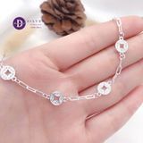  4 Lucky Coin Silver Bracelet - Vòng Tay Bạc 925 Vòng Tay 4 Đồng Tiền May Mắn Đính Đá 1297VTH 