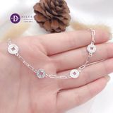  4 Lucky Coin Silver Bracelet - Vòng Tay Bạc 925 Vòng Tay 4 Đồng Tiền May Mắn Đính Đá 1297VTH 