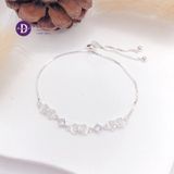  3 Baguette Stone Bow Silver Bracelet - Vòng Tay Bạc 925 Dây Rút Freesize  3 Cái Nơ Đá Baguette & Đá CZ 1291VTH 