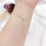  Curvy Butterly & 2 Circle Adjustable Bracelet - Vòng Tay Dây Rút Freesize Bạc 925 Bướm & 2 Vòng Tròn 1256VTH 