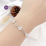  Curvy Butterly & 2 Circle Adjustable Bracelet - Vòng Tay Dây Rút Freesize Bạc 925 Bướm & 2 Vòng Tròn 1256VTH 