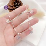  Snowflake Silver Anklet - Lắc Chân Bạc 925 Hoa Tuyết Dây Mì Bi Ddreamer 133LCT 