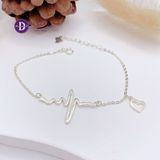  Heartbeat Silver Bracelet -  Lắc Tay Nhịp Tim & 1 Trái Tim Dễ Thương - 050VTT - 164VTT 