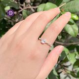  Silver 925 Ring - Nhẫn Bạc 925  - Nhẫn Freesize Chain & White Stone - Bản Xích Đá Đủ Kiểu - 2525NH 