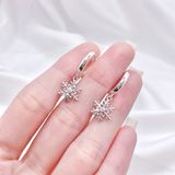  Pure Snowflake 12mm Silver Hoops - Bông Tai Khoen Tòn Ten Hoa Tuyết- Size 12mm Ddreamer 2873BTK 