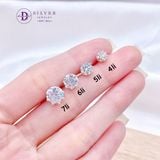  Bông tai đá trắng cao cấp  - Bông tai Đá CZ  King Crown đủ size 4-5-6-7li - Gem Stone Silver Earrings - 2851BTH 2852BTH 2853BTH 2854BTH 