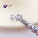  Bông Tai Nữ Đính Đá Moissanite 3.6Li - Bông Tai Bạc 925 Xi Kim Cao Cấp Kiểu Hoa Tuyết Đính Full Moi -  Moissanite Sterling Silver Earrings MBT027-2 