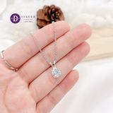  Cubic Zirconia 7mm Silver 925 Pendant - Mặt Dây Chuyền Bạc 925 Kiểu 1 Viên Đá CZ Sang Trọng Ddreamer MDC038 