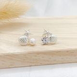  Pearl Shell Star Silver Earring - Bông Tai Sò Sao Biển Ngọc Trai Ddreamer - 917BTH 