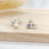  Pearl Shell Star Silver Earring - Bông Tai Sò Sao Biển Ngọc Trai Ddreamer - 917BTH 