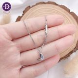  Silver Necklace Heart & Love Tag Chain - Dây Chuyền Bạc 925 Cao Cấp Trái Tim Love  Ddreamer 284DCH 