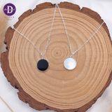  Silver Necklace LOVE Circle Pendant  - Dây Chuyền Bạc 925 Cao Cấp Mặt Tròn Xà Cừ Trắng Ddreamer 1180DCH 