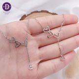  Silver Necklace 4 Flying Hearts - Dây Chuyền Bạc 925 Cao Cấp  4 Trái Tim Đính Đá  Ddreamer 118́̃7DCH 