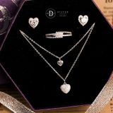  Jewelry Gift Set - Bộ Trang Sức Trái Tim Đính Đá CZ Nữ Tính - Heart Gift Set 