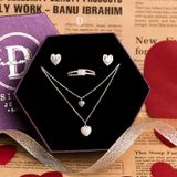  Jewelry Gift Set - Bộ Trang Sức Trái Tim Đính Đá CZ Nữ Tính - Heart Gift Set 