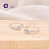  Nhẫn Bạc 925  Princess 1 Viên Đá CZ 5li Kiểu 6 Chấu - CZ Stone 5mm - Silver 925 Rings - 2622NH Ddreamer 