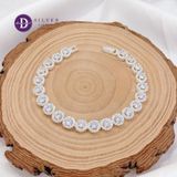  Premium Diamond Button Line Silver Bracelet - Vòng Tay Đá Halo Tròn - Viên Chủ 4li 5li - P1024VTH 