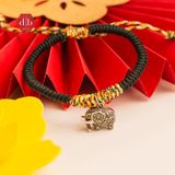  Vòng Tay Charm Voi Bạc May Mắn Đính Đá Cá Tính - Vòng Thắt Thủ Công Charm Bạc 925 Cầu May Mắn 