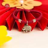  Vòng Tay Charm Voi Bạc May Mắn Đính Đá Cá Tính - Vòng Thắt Thủ Công Charm Bạc 925 Cầu May Mắn 