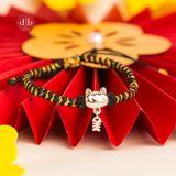  Vòng Tay Charm Mèo Bạc & Xương Cá May Mắn - Vòng Thắt Thủ Công Phối Charm Bạc 925 