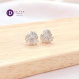  Baguette Stone Spinning Flower Silver Earrings - Hoa Tai Hoa Xoáy Đính Đá Baguette Ddreamer - 3067BTH 