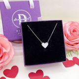  Letter Heart Silver Necklace - Dây Chuyền Mặt Tag Trái Tim Trơn  Bạc 925 - Dây Chuyền Valentine - Ddreamer 014DCT 