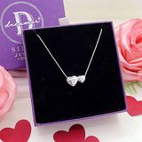  Heart To Heart Silver Necklace - Dây Chuyền 2 Trái Tim Tròn Trơn Bạc 925 - Dây Chuyền Valentine - Ddreamer 022DCT 