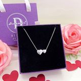  Heart To Heart Silver Necklace - Dây Chuyền 2 Trái Tim Tròn Trơn Bạc 925 - Dây Chuyền Valentine - Ddreamer 022DCT 