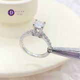  Nhẫn Nữ Đá Moissanite 6.3li Ổ Trái Tim Nơ Dễ Thương - Nhẫn Bạc 925 Xi Kim Cao Cấp Đính Đá Moissanite - Ddreamer MR005 