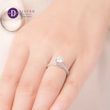  Nhẫn Nữ Đá Moissanite 6.3li Ổ Trái Tim Nơ Dễ Thương - Nhẫn Bạc 925 Xi Kim Cao Cấp Đính Đá Moissanite - Ddreamer MR005 