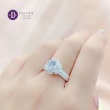  Silver Ring - Nhẫn Bạc 925 Cao Cấp - Nhẫn Premium Hoa Tuyết Đính Đá Baguette Đá Chủ 5.5li Đai 2 Line Đá - P2626NH - Ddreamer 