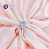  Silver Ring - Nhẫn Bạc 925 Cao Cấp - Nhẫn Premium Đá Chủ 6.5li Đai Móc Máy Kiểu Princess - P2630NH - Ddreamer 