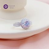  Silver Ring - Nhẫn Bạc 925 Cao Cấp - Nhẫn Premium Đá Chủ 6li Ổ Hoa 2 Tầng Baguette/CZ Đai 3 Line Đá  - P2639NH - Ddreamer 