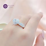  Silver Ring - Nhẫn Bạc 925 Cao Cấp - Nhẫn Premium Đá Chủ 6li Ổ Hoa 2 Tầng Baguette/CZ Đai 3 Line Đá  - P2639NH - Ddreamer 